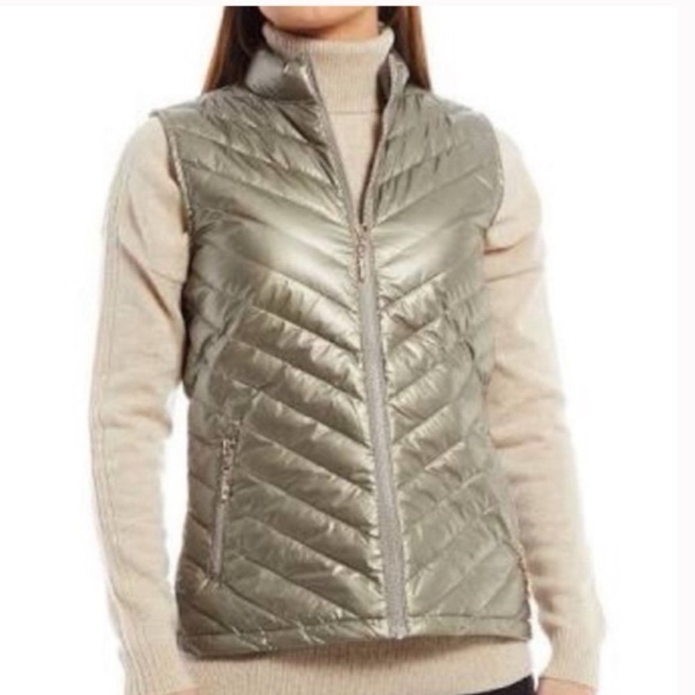 J. McLaughlin Lumi vest in matte gold